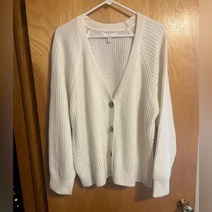 Time and Tru Women's Plus Size Button-Up Cardigan Sweater Cream XXL 20